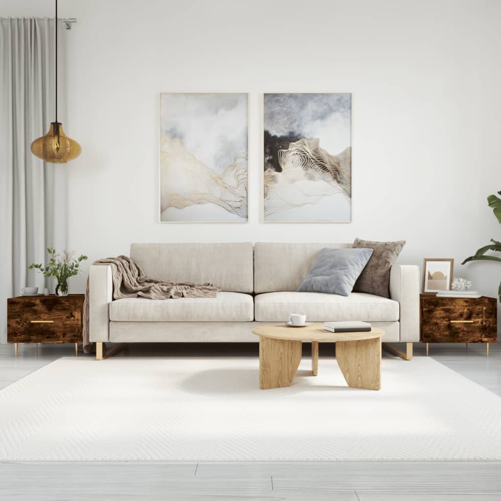 Coffee tables 2 pcs. smoky oak 50x50x40 cm composite wood