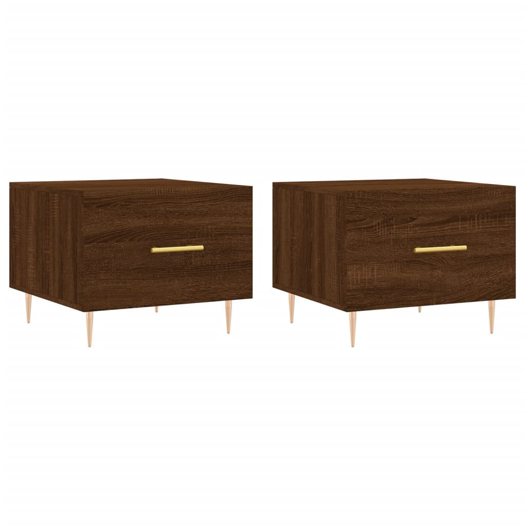 Coffee tables, 2 pcs. brown oak, 50x50x40 cm, composite wood
