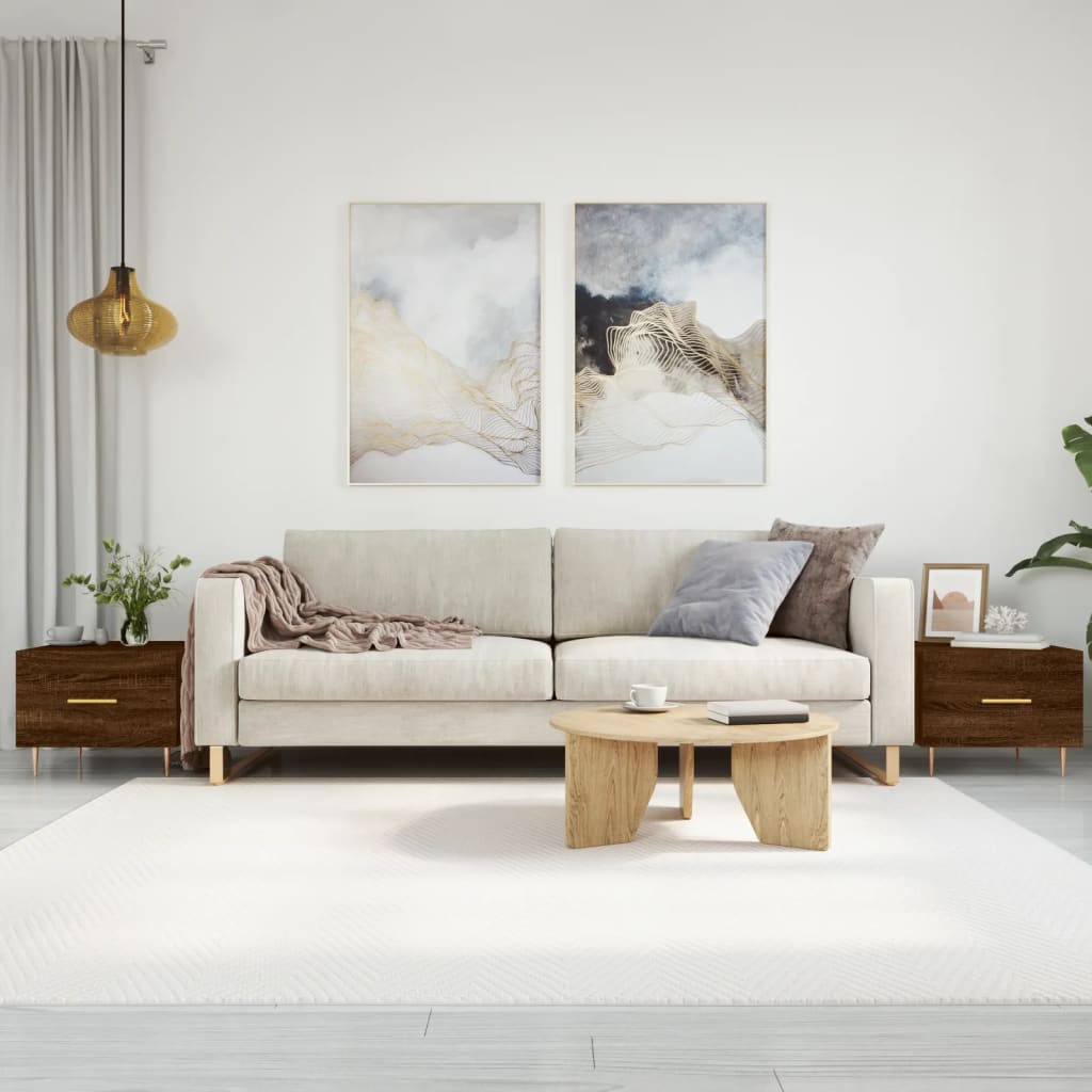 Coffee tables, 2 pcs. brown oak, 50x50x40 cm, composite wood