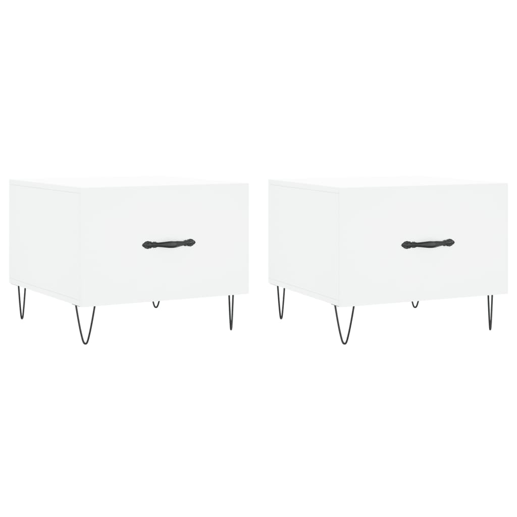 Coffee tables, 2 pcs., white, 50x50x40 cm, composite wood