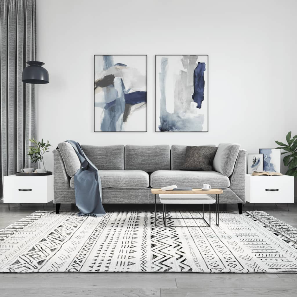Coffee tables, 2 pcs., white, 50x50x40 cm, composite wood