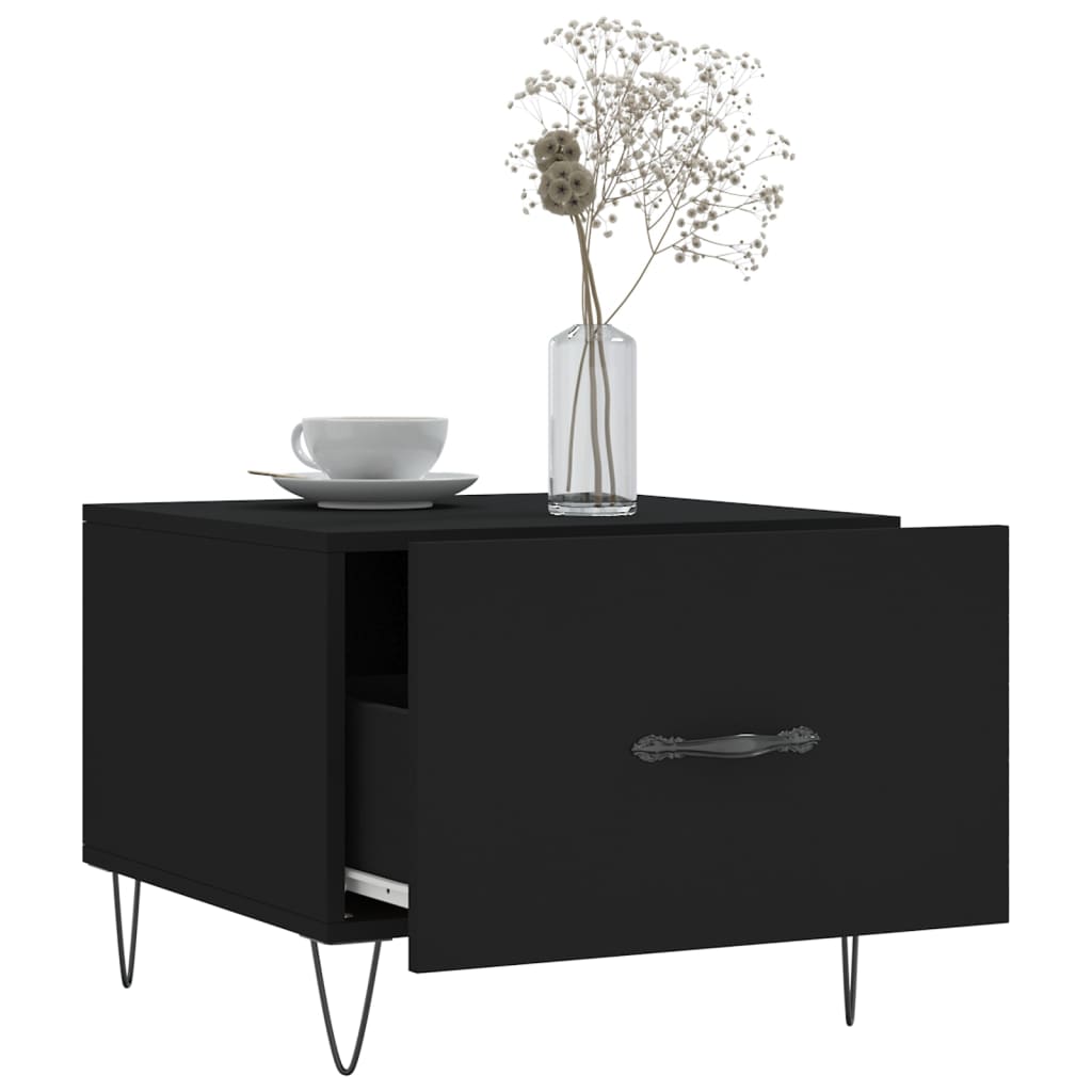 Coffee tables, 2 pcs., black, 50x50x40 cm, composite wood