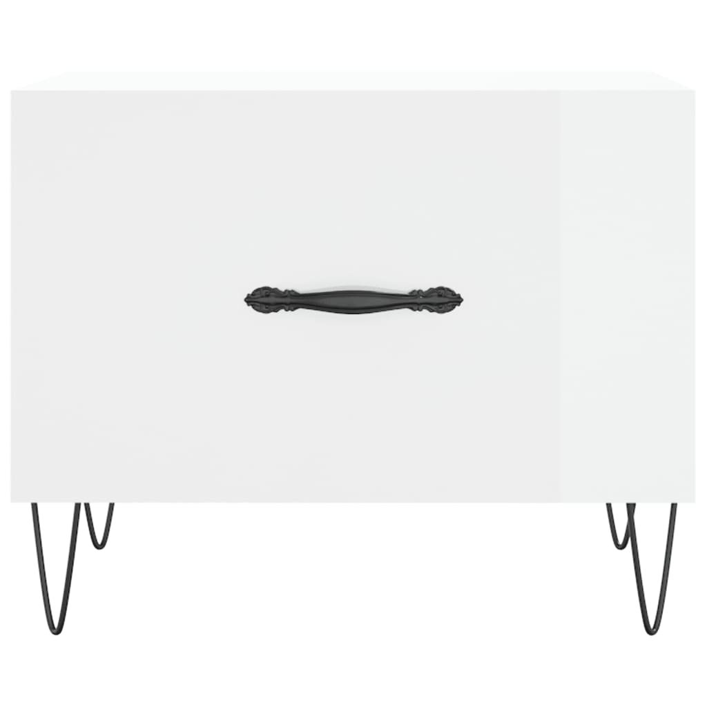 Coffee table, glossy white, 50x50x40 cm, composite wood