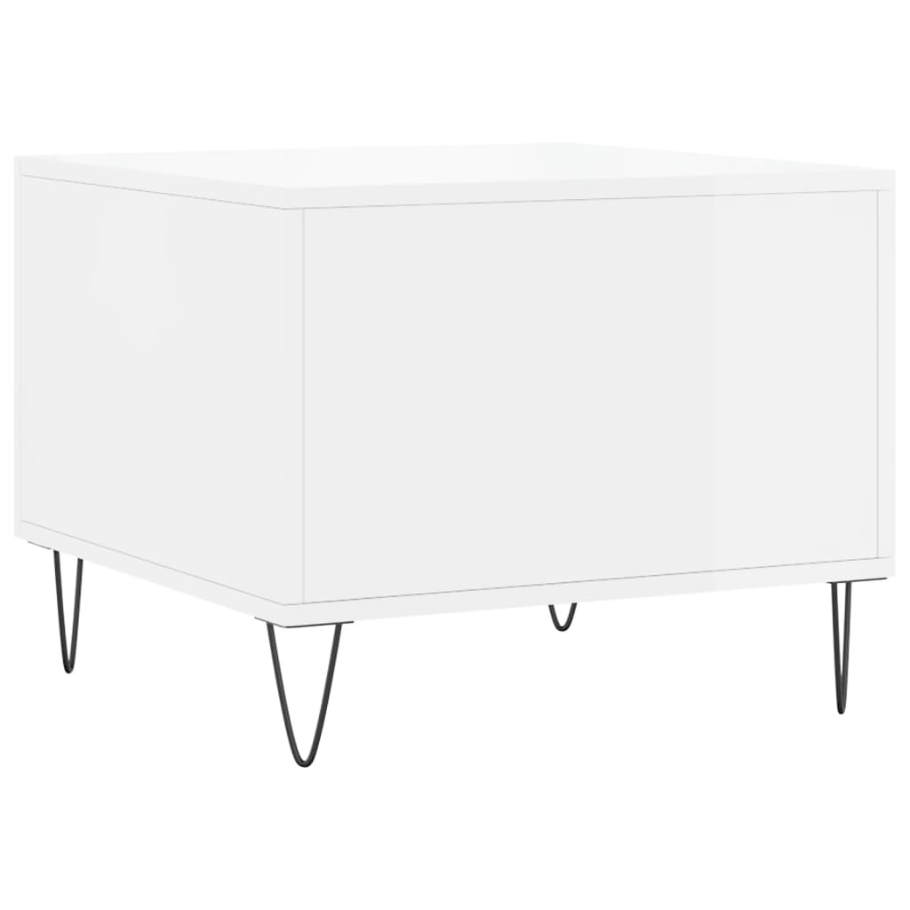 Coffee table, glossy white, 50x50x40 cm, composite wood