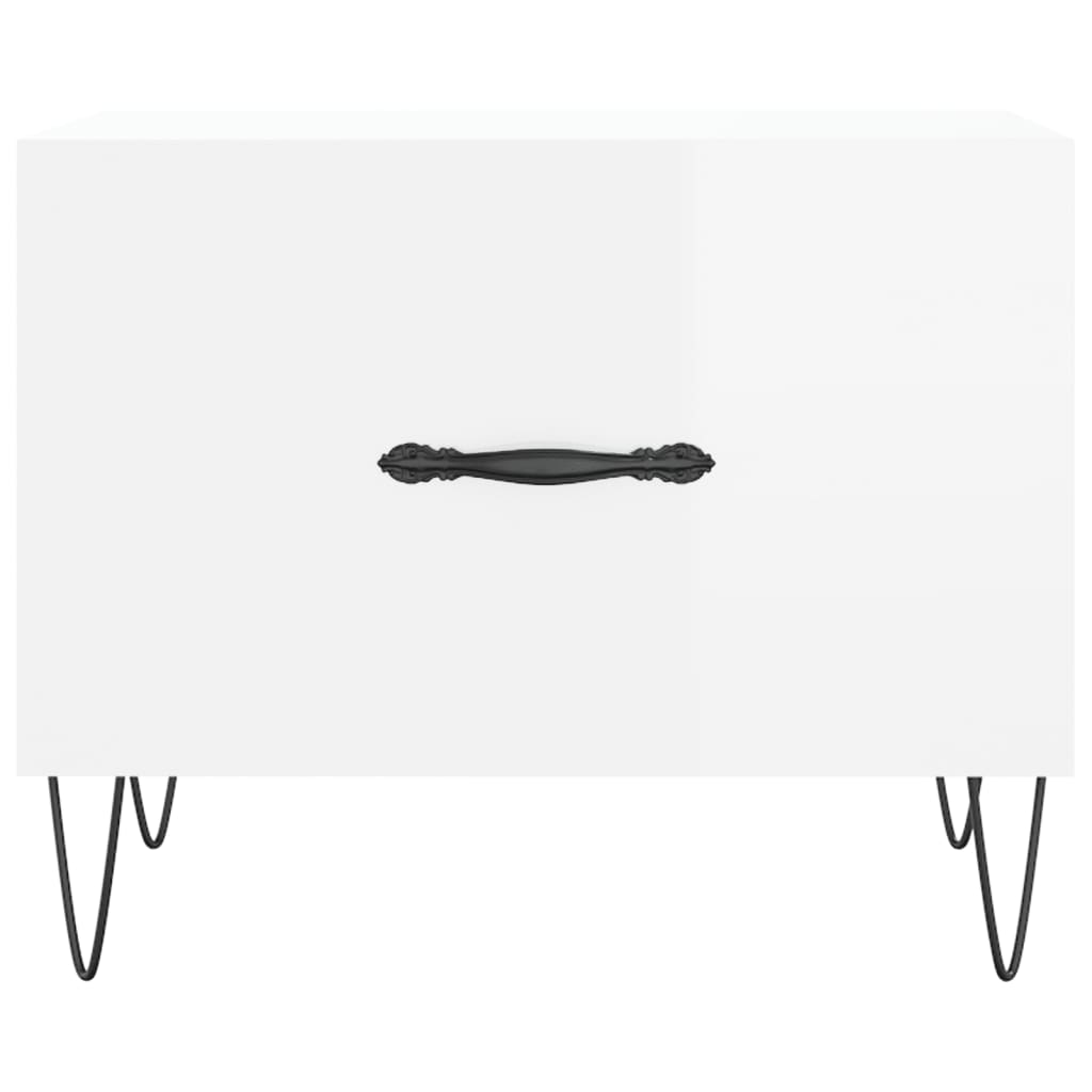 Coffee table, 2 pcs., glossy white, 50x50x40 cm