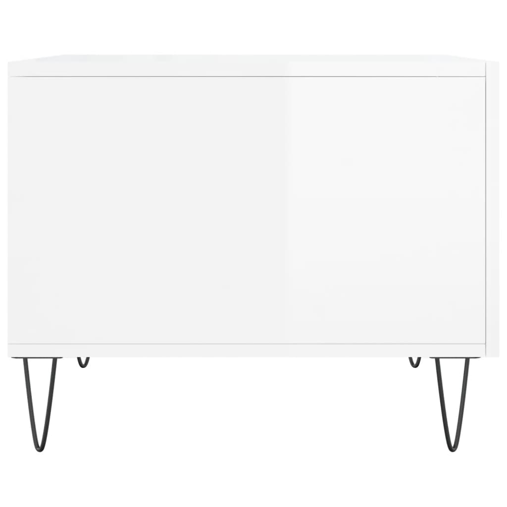 Coffee table, 2 pcs., glossy white, 50x50x40 cm