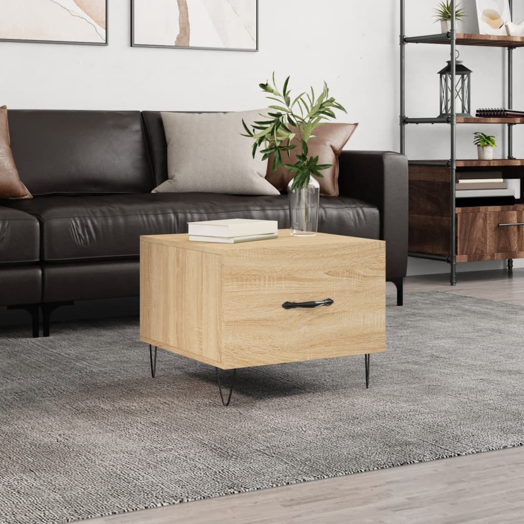 Coffee table, sonoma oak, 50x50x40 cm, processed wood