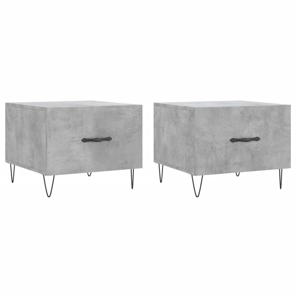 Coffee tables, 2 pcs., concrete gray, 50x50x40 cm, composite wood