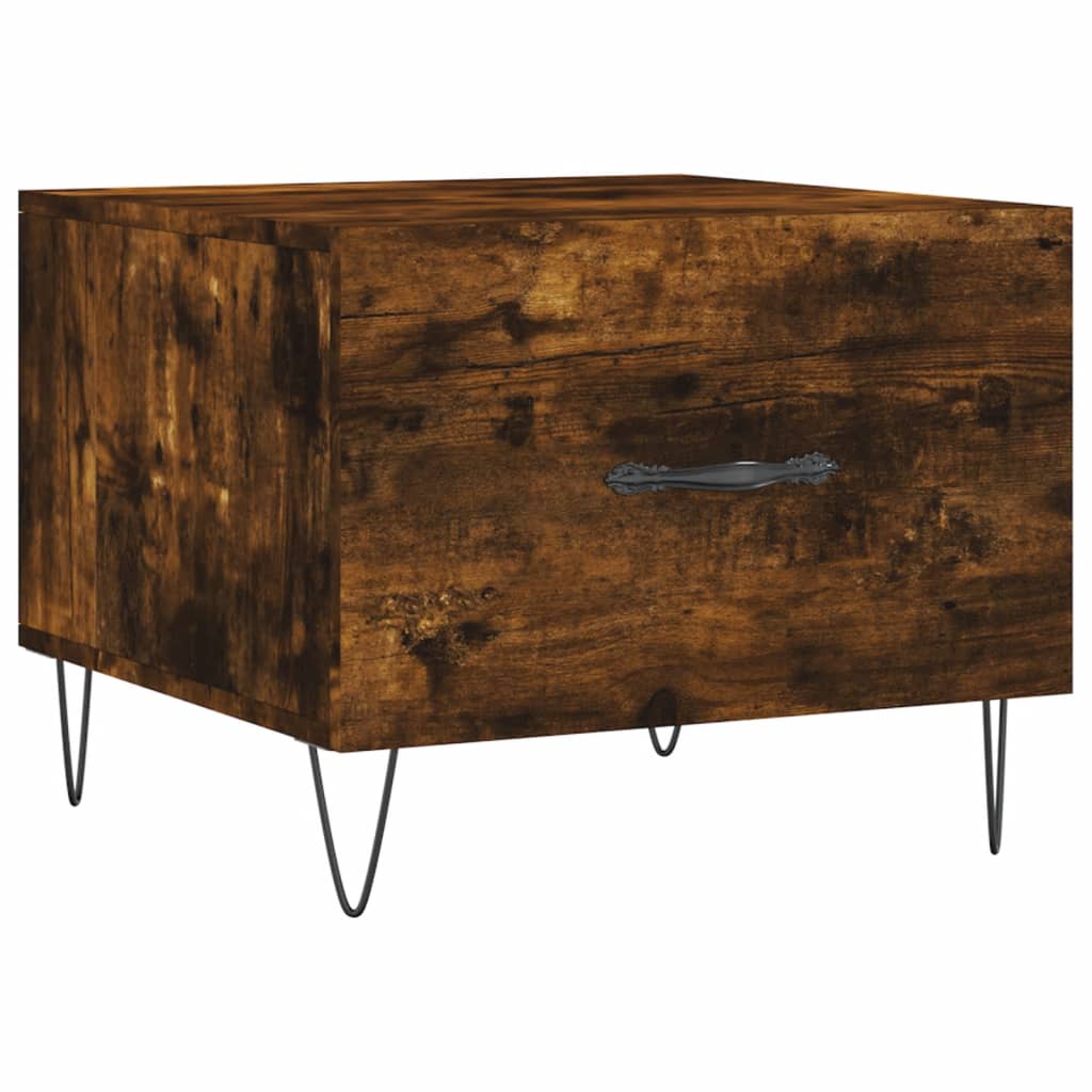 Coffee tables 2 pcs. smoky oak 50x50x40 cm composite wood