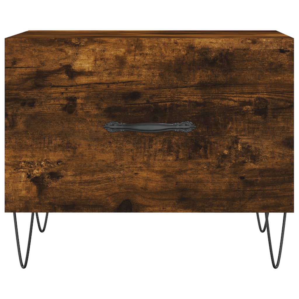Coffee tables 2 pcs. smoky oak 50x50x40 cm composite wood