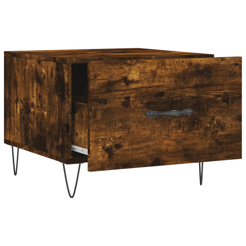 Coffee tables 2 pcs. smoky oak 50x50x40 cm composite wood
