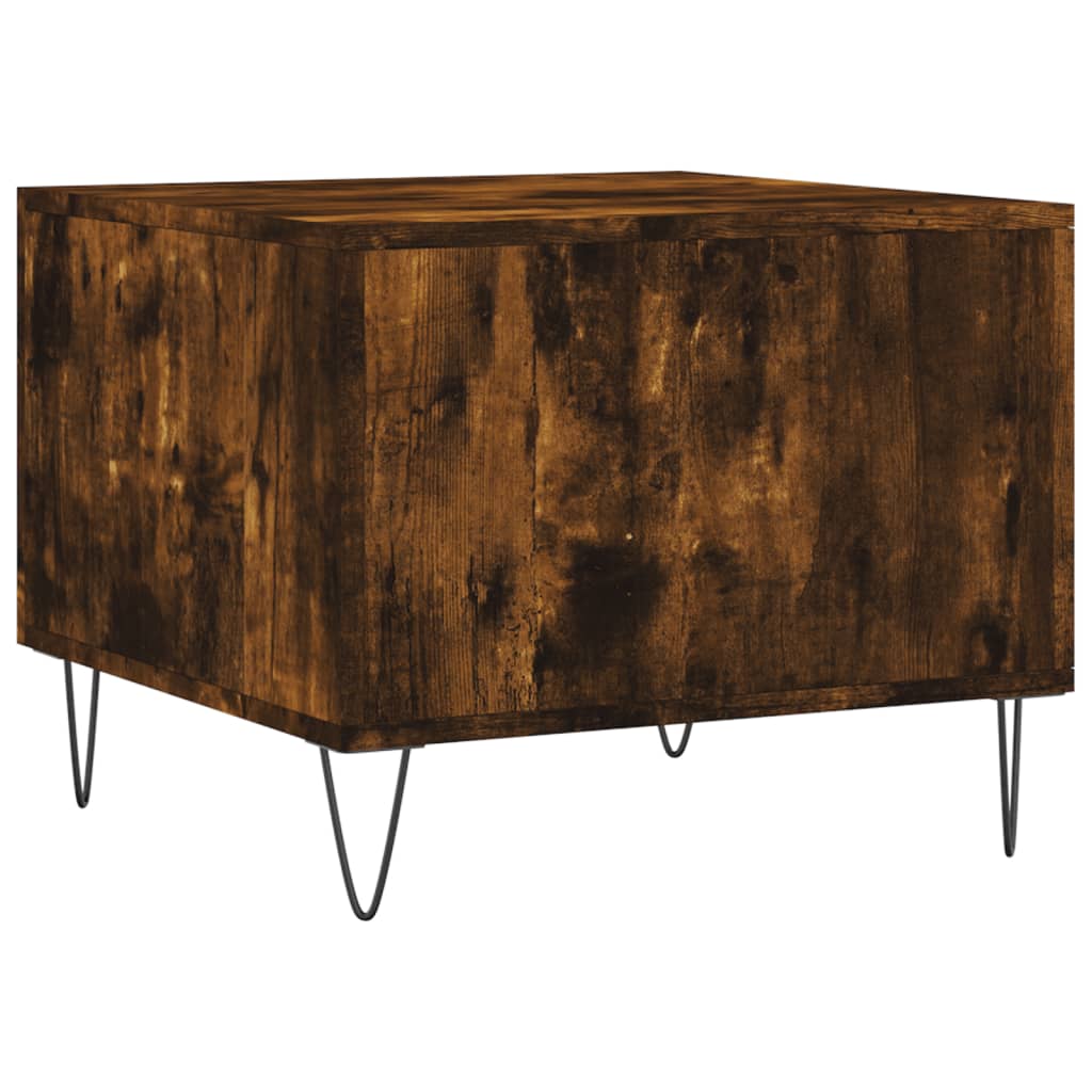 Coffee tables 2 pcs. smoky oak 50x50x40 cm composite wood