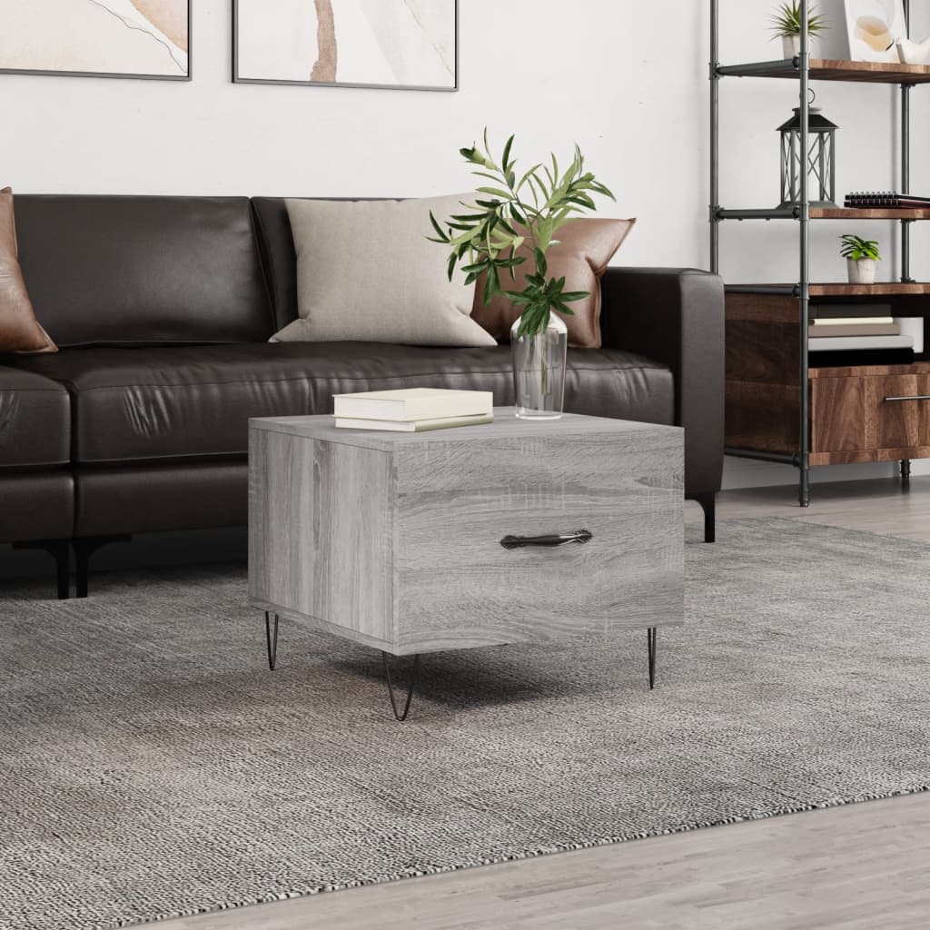 Coffee table, sonoma grey, 50x50x40 cm, processed wood