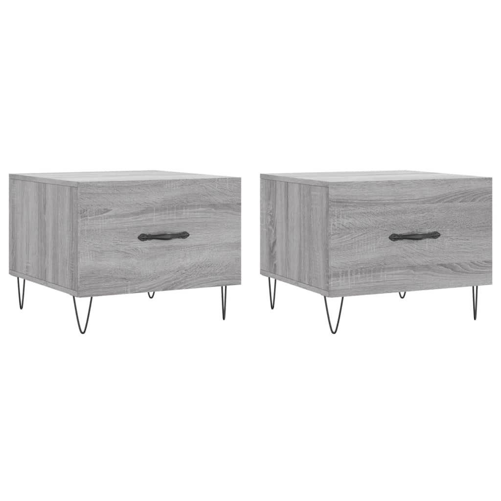 Coffee tables, 2 pcs., sonoma gray, 50x50x40 cm, composite wood