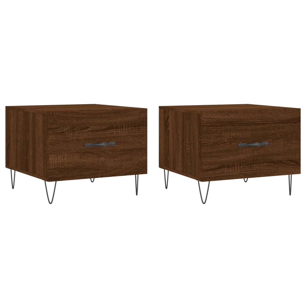 Coffee tables, 2 pcs. brown oak, 50x50x40 cm, composite wood