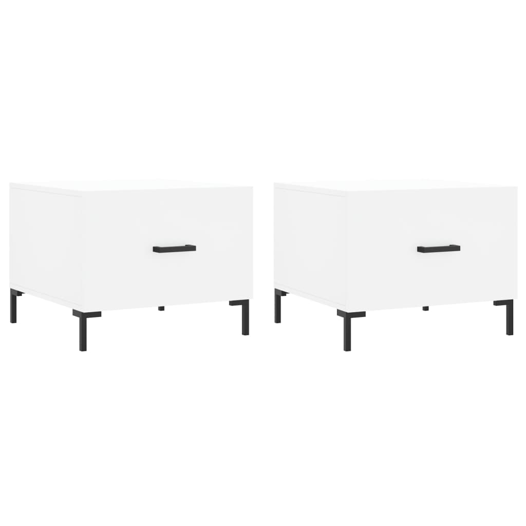 Coffee tables, 2 pcs., white, 50x50x40 cm, composite wood