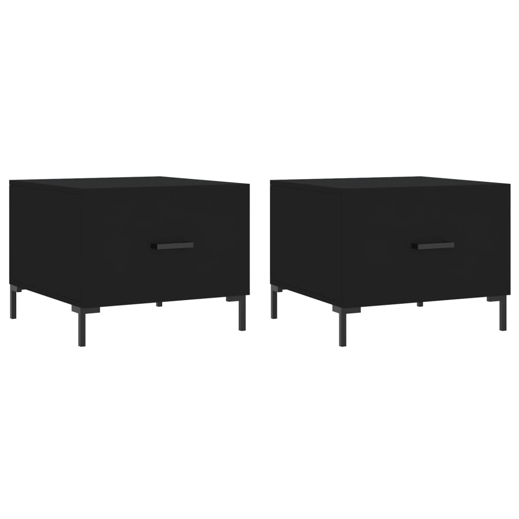 Coffee tables, 2 pcs., black, 50x50x40 cm, composite wood