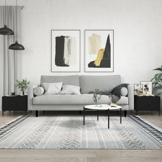 Coffee tables, 2 pcs., black, 50x50x40 cm, composite wood