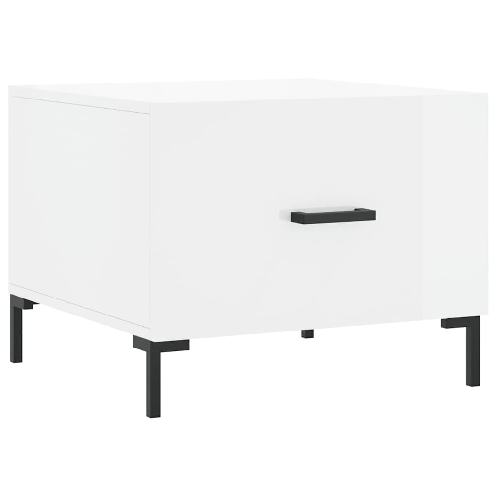 Coffee table, glossy white, 50x50x40 cm, composite wood