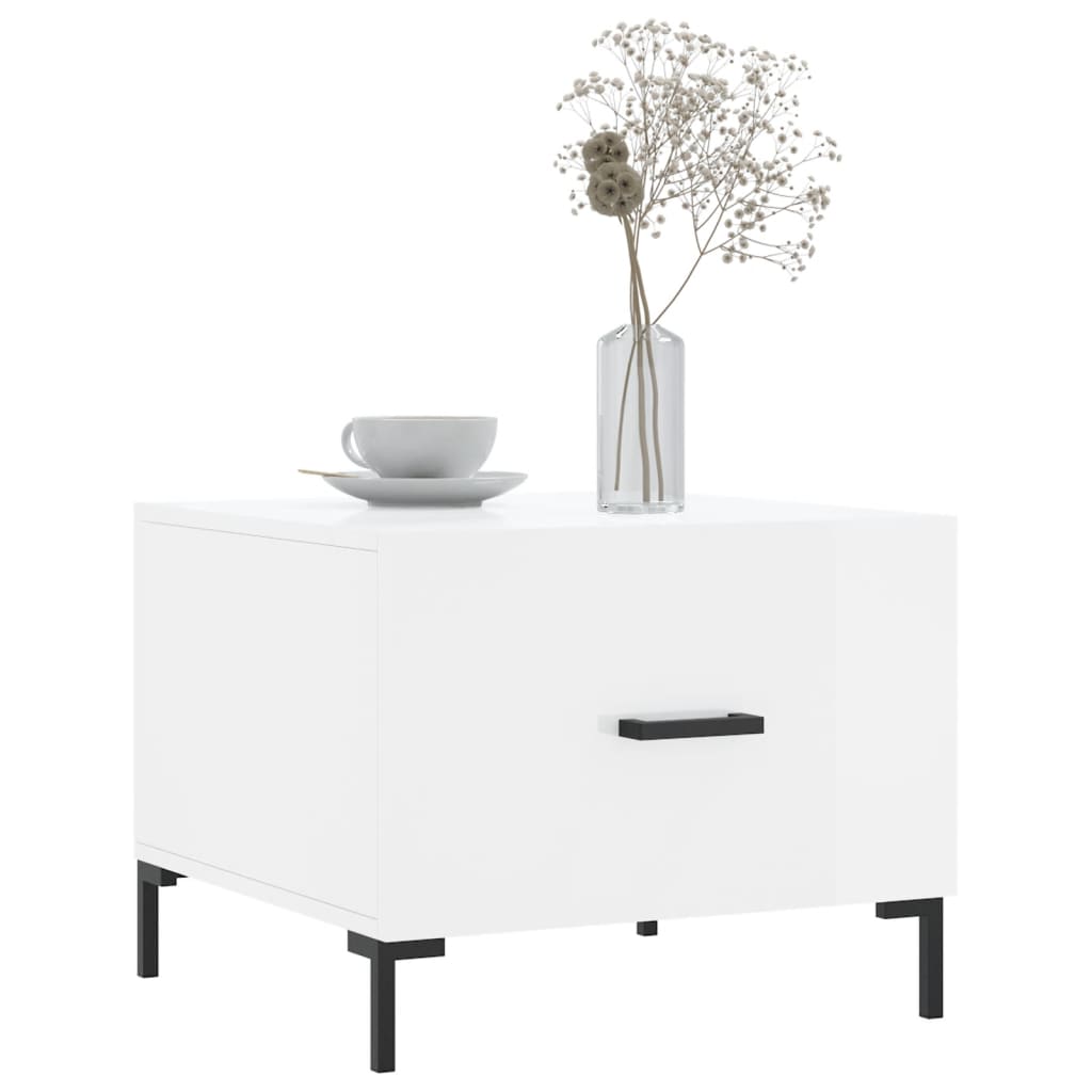 Coffee table, glossy white, 50x50x40 cm, composite wood