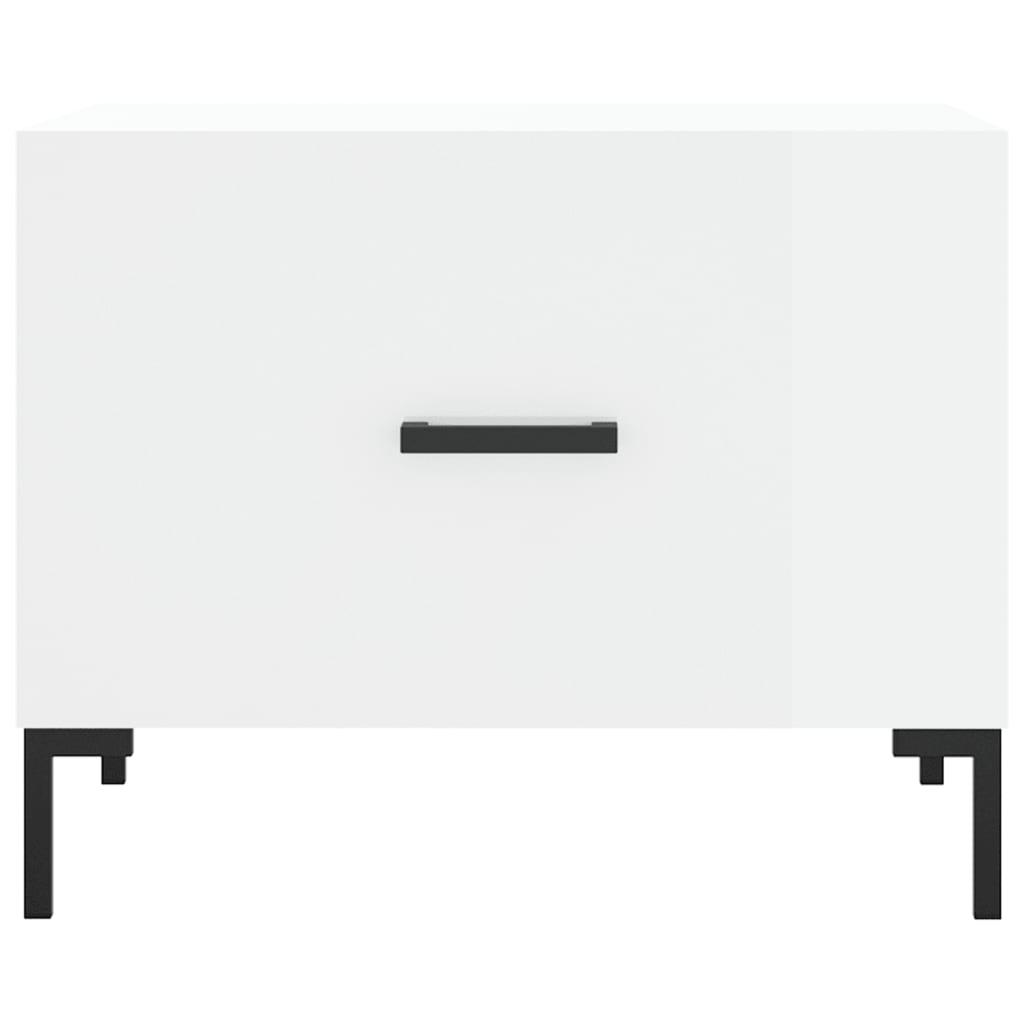 Coffee table, glossy white, 50x50x40 cm, composite wood