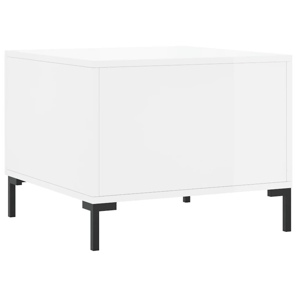 Coffee table, glossy white, 50x50x40 cm, composite wood