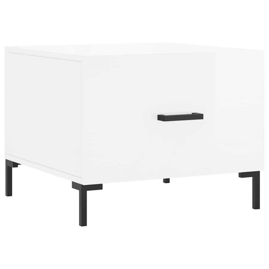 Coffee table, 2 pcs., glossy white, 50x50x40 cm
