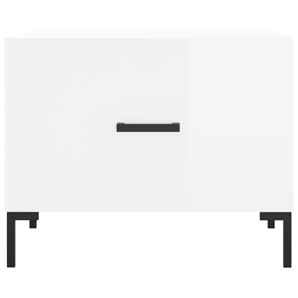 Coffee table, 2 pcs., glossy white, 50x50x40 cm