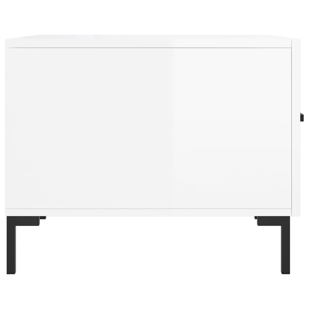 Coffee table, 2 pcs., glossy white, 50x50x40 cm