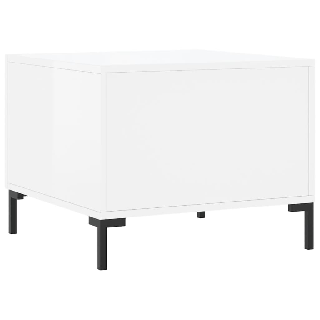 Coffee table, 2 pcs., glossy white, 50x50x40 cm