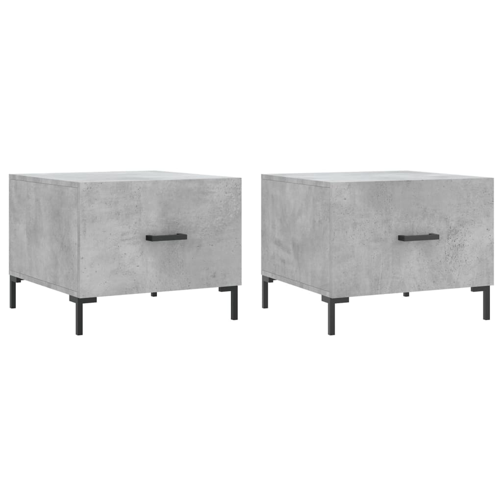 Coffee tables, 2 pcs., concrete gray, 50x50x40 cm, composite wood