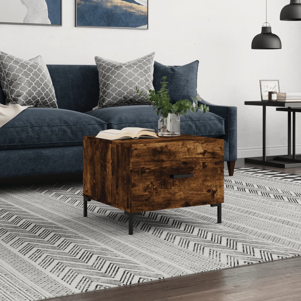 Coffee table, smoky oak, 50x50x40 cm, processed wood