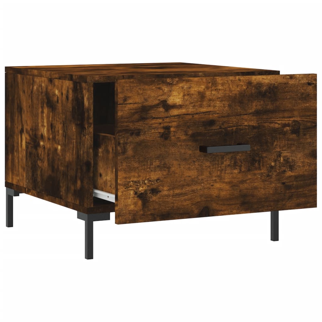 Coffee tables 2 pcs. smoky oak 50x50x40 cm composite wood