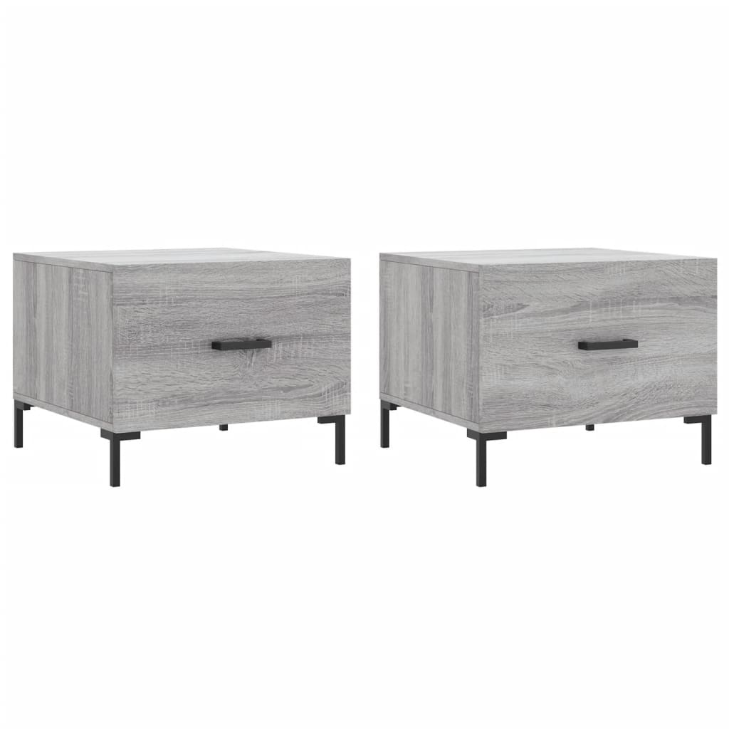 Coffee tables, 2 pcs., sonoma gray, 50x50x40 cm, composite wood