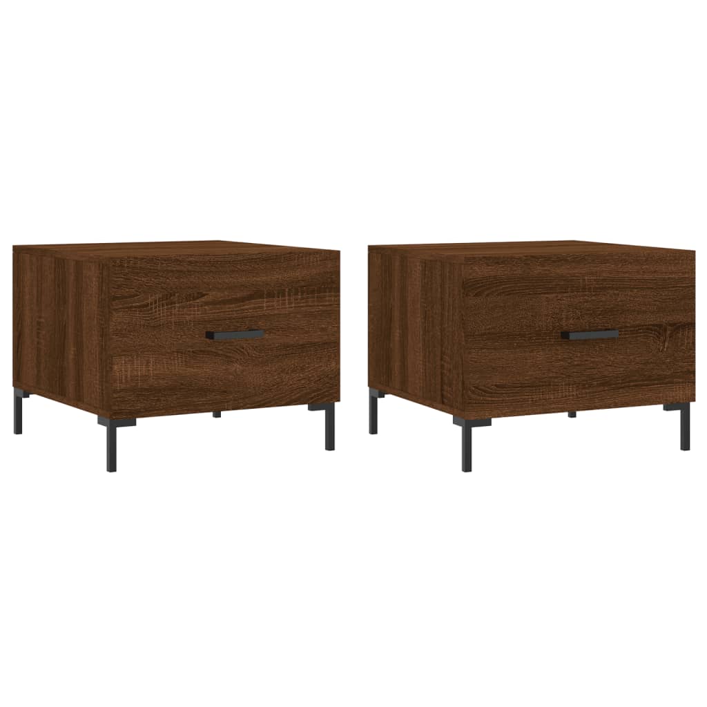 Coffee tables, 2 pcs. brown oak, 50x50x40 cm, composite wood