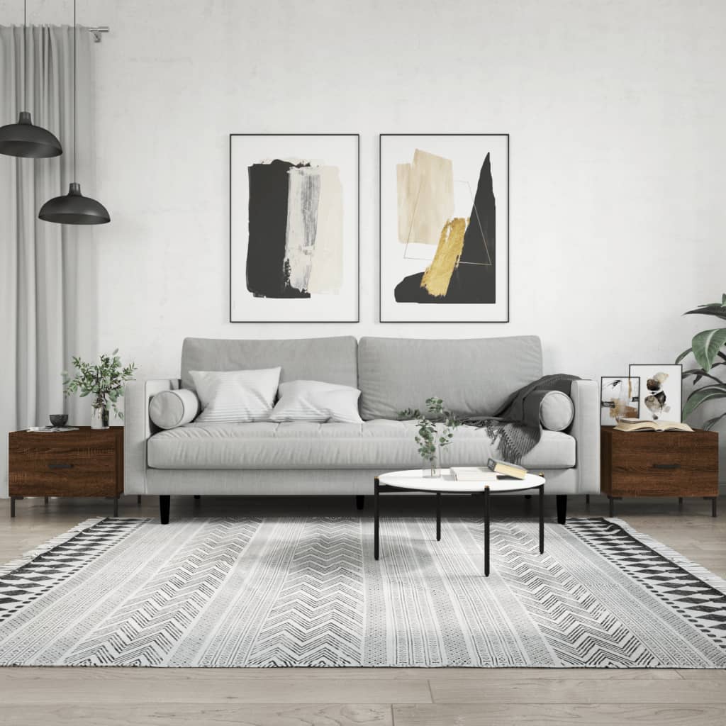 Coffee tables, 2 pcs. brown oak, 50x50x40 cm, composite wood