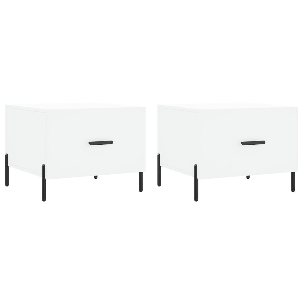 Coffee tables, 2 pcs., white, 50x50x40 cm, composite wood