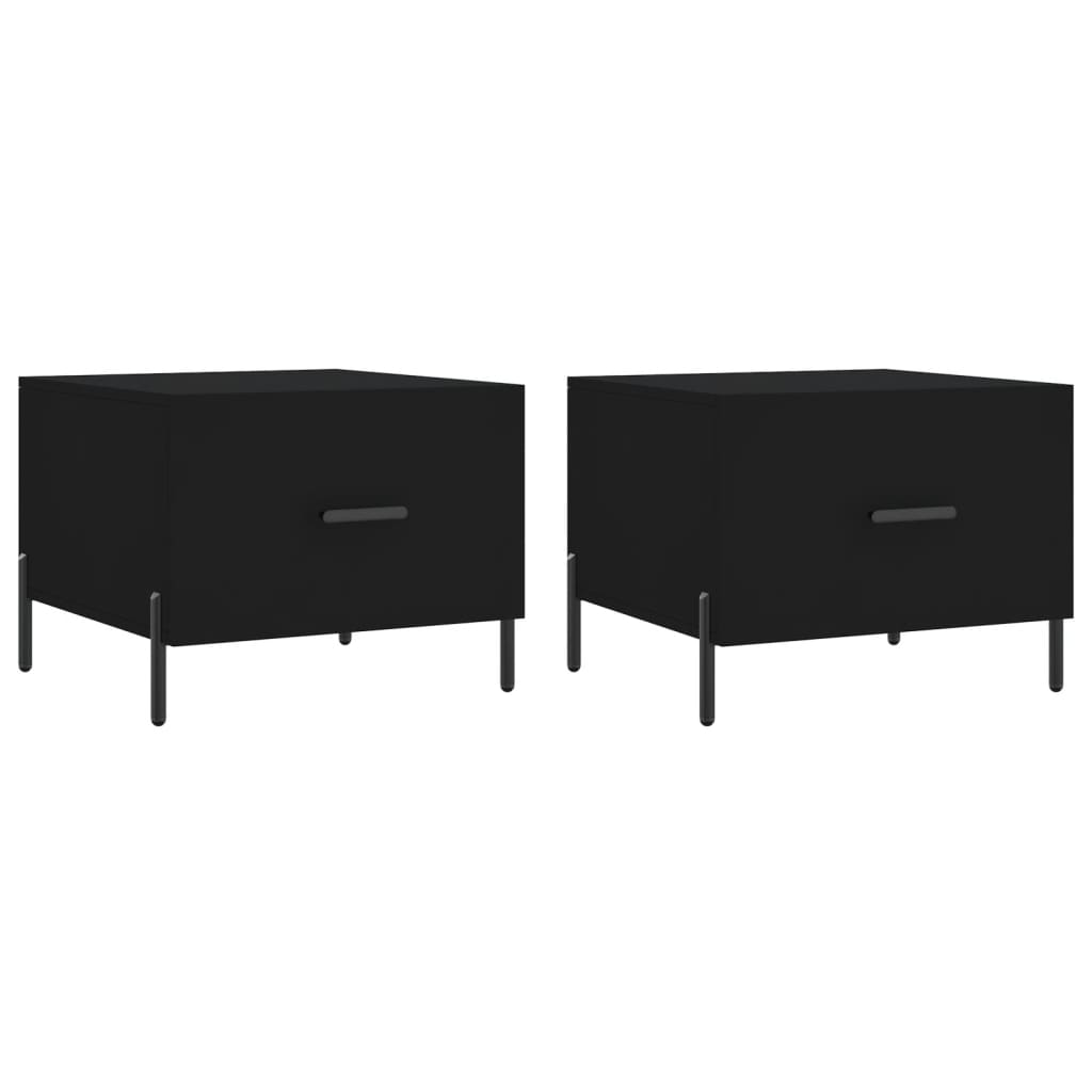 Coffee tables, 2 pcs., black, 50x50x40 cm, composite wood