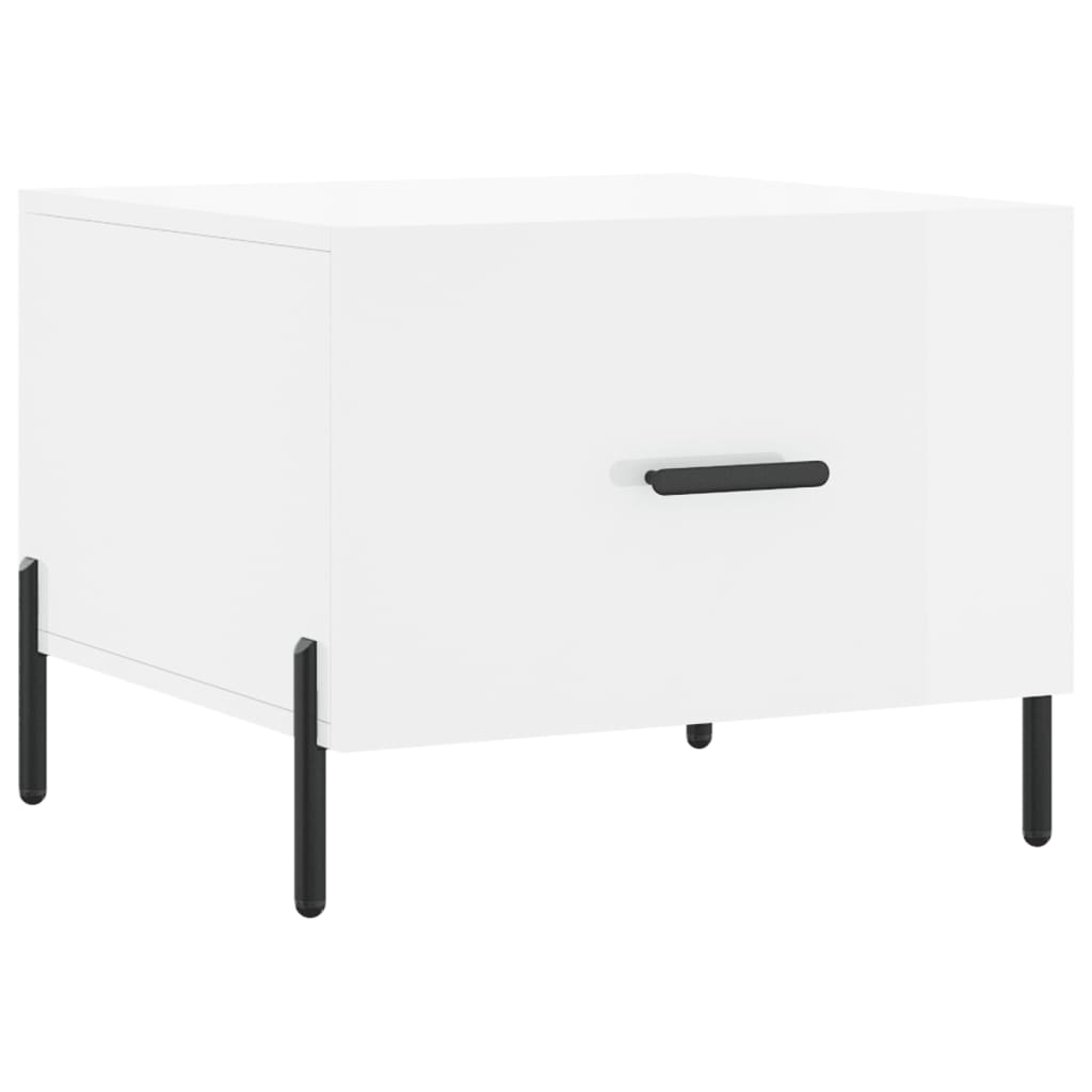 Coffee table, glossy white, 50x50x40 cm, composite wood
