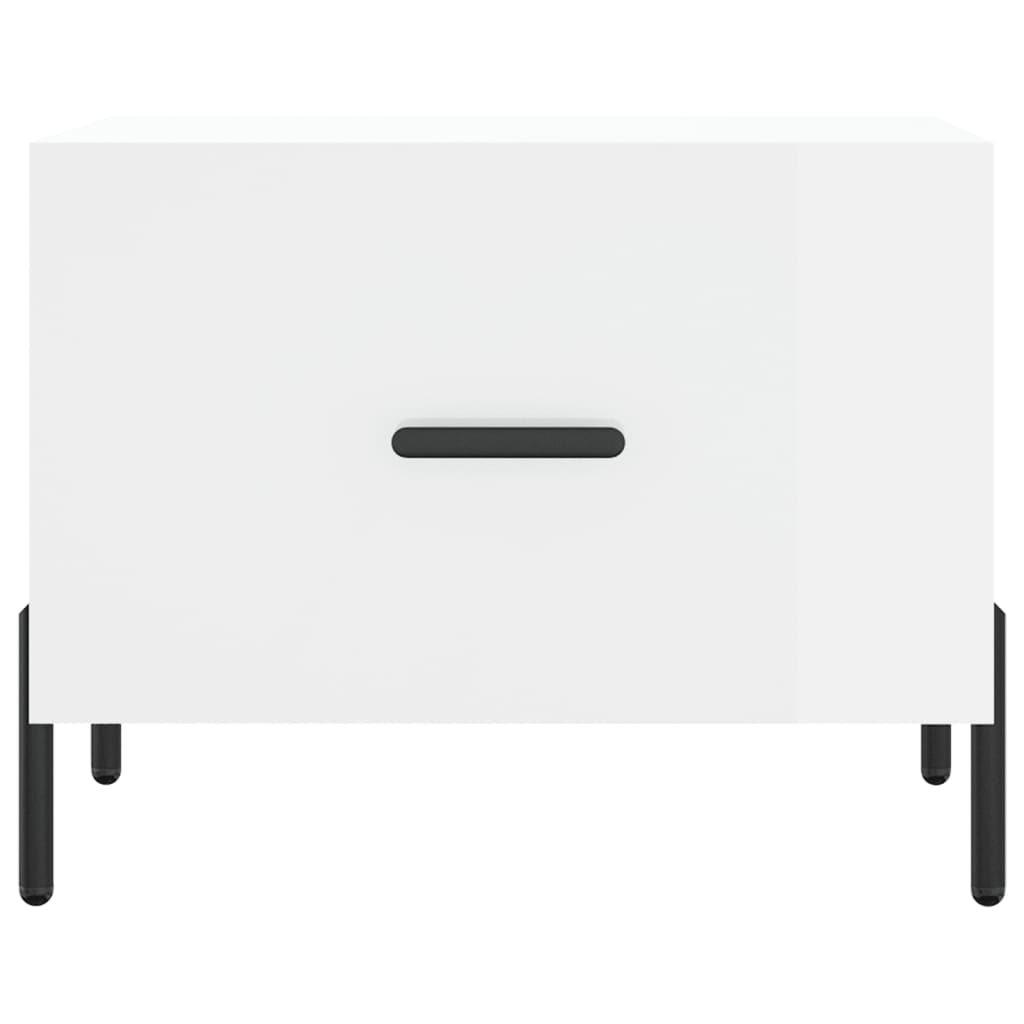 Coffee table, glossy white, 50x50x40 cm, composite wood