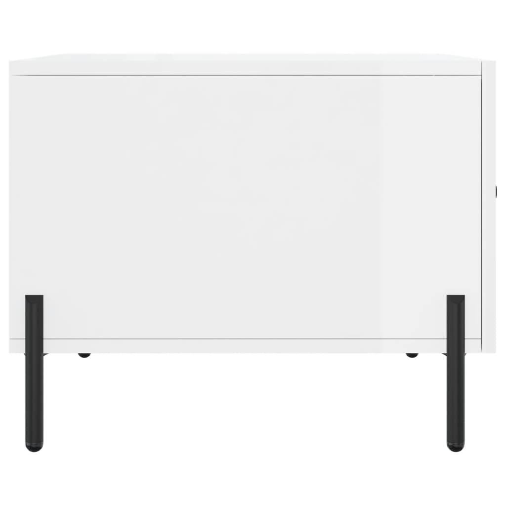 Coffee table, glossy white, 50x50x40 cm, composite wood