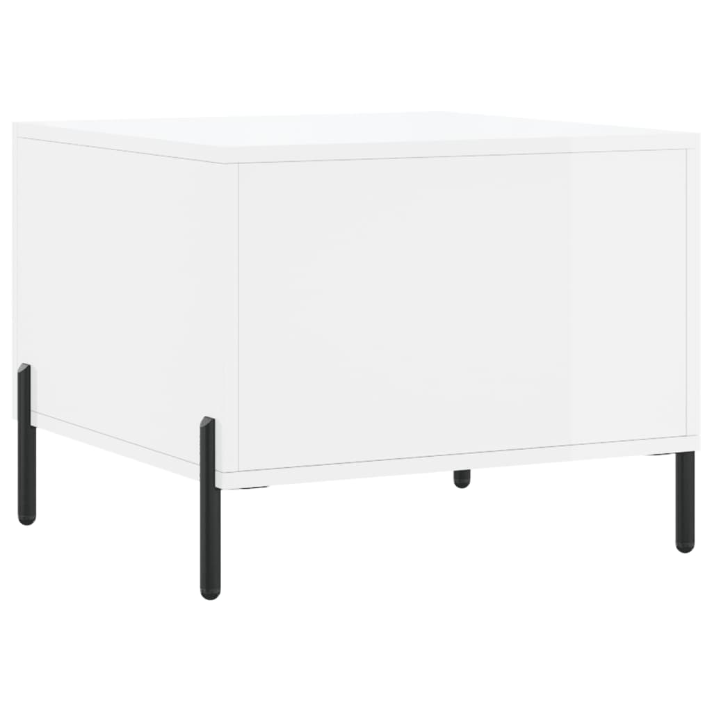 Coffee table, glossy white, 50x50x40 cm, composite wood
