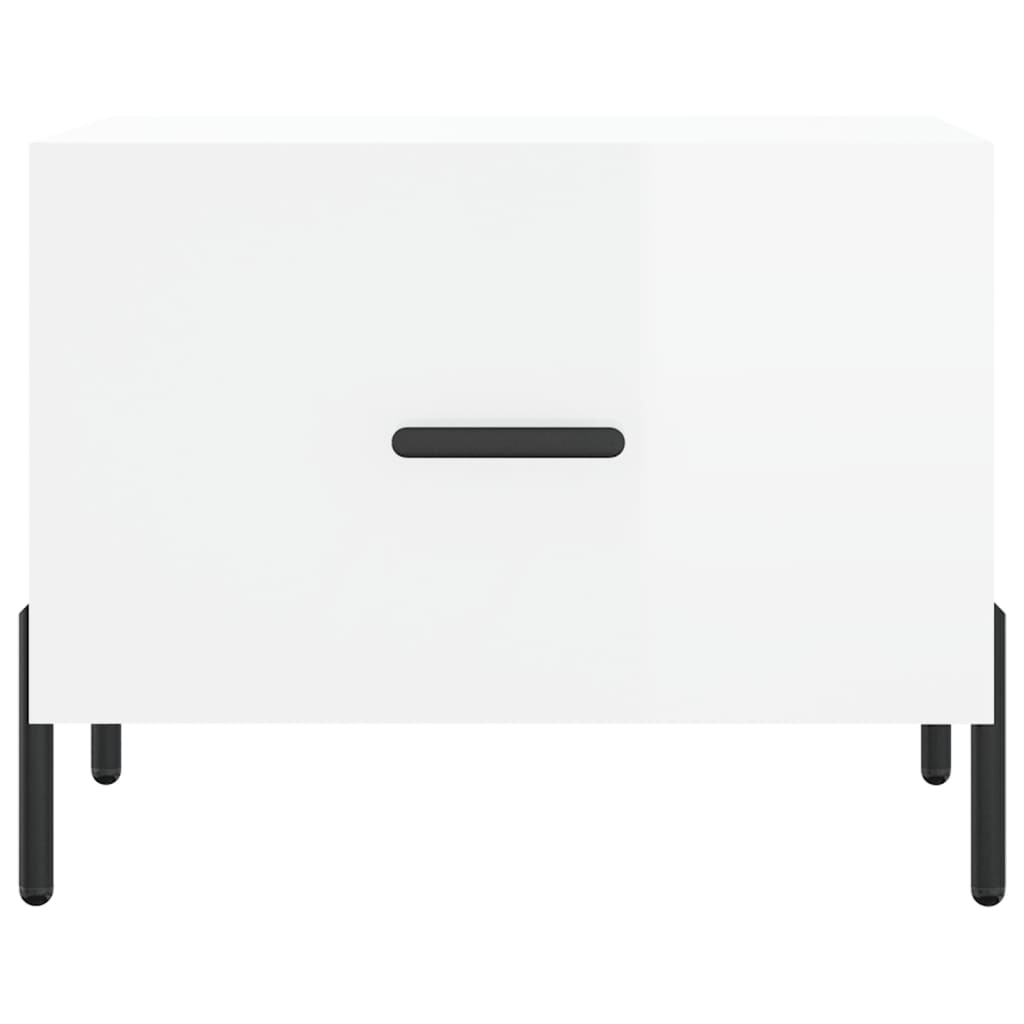 Coffee table, 2 pcs., glossy white, 50x50x40 cm