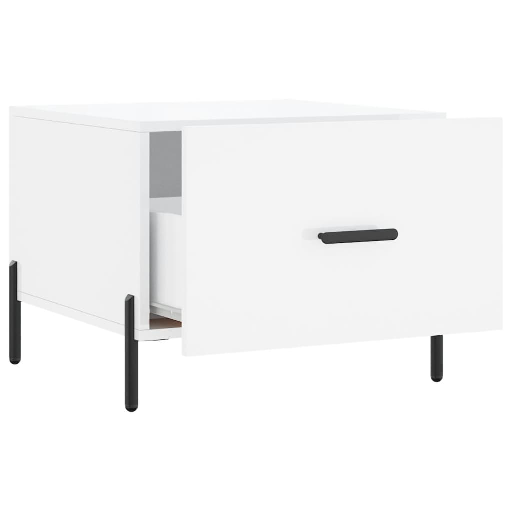 Coffee table, 2 pcs., glossy white, 50x50x40 cm