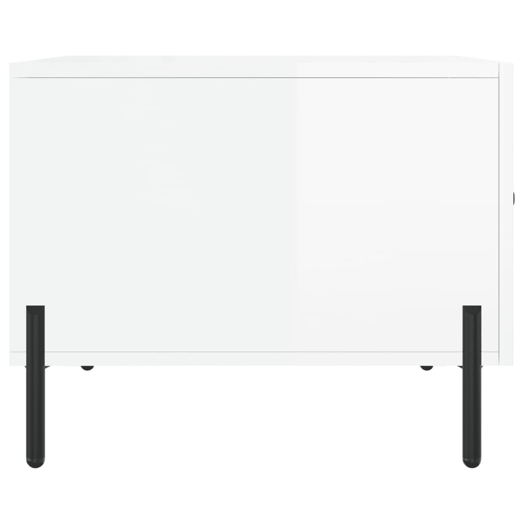 Coffee table, 2 pcs., glossy white, 50x50x40 cm