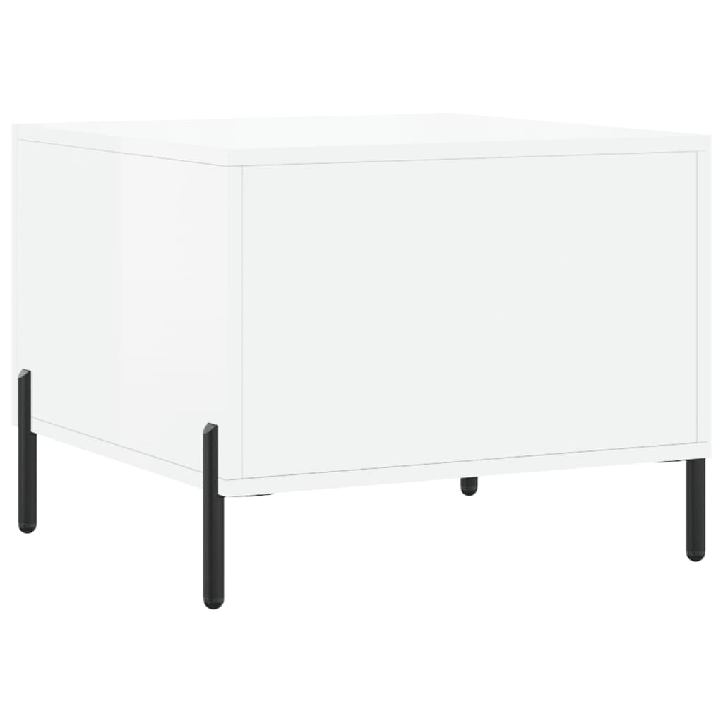 Coffee table, 2 pcs., glossy white, 50x50x40 cm