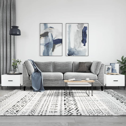 Coffee table, 2 pcs., glossy white, 50x50x40 cm
