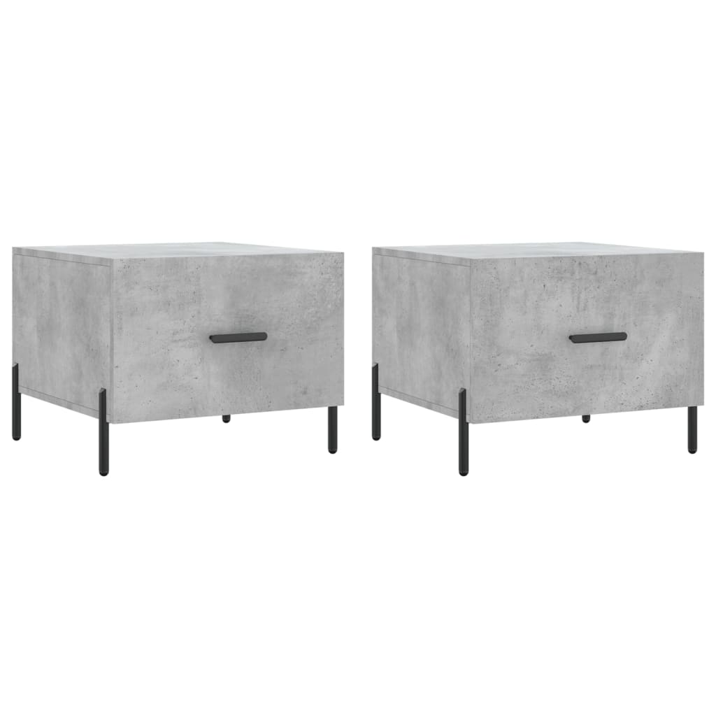 Coffee tables, 2 pcs., concrete gray, 50x50x40 cm, composite wood