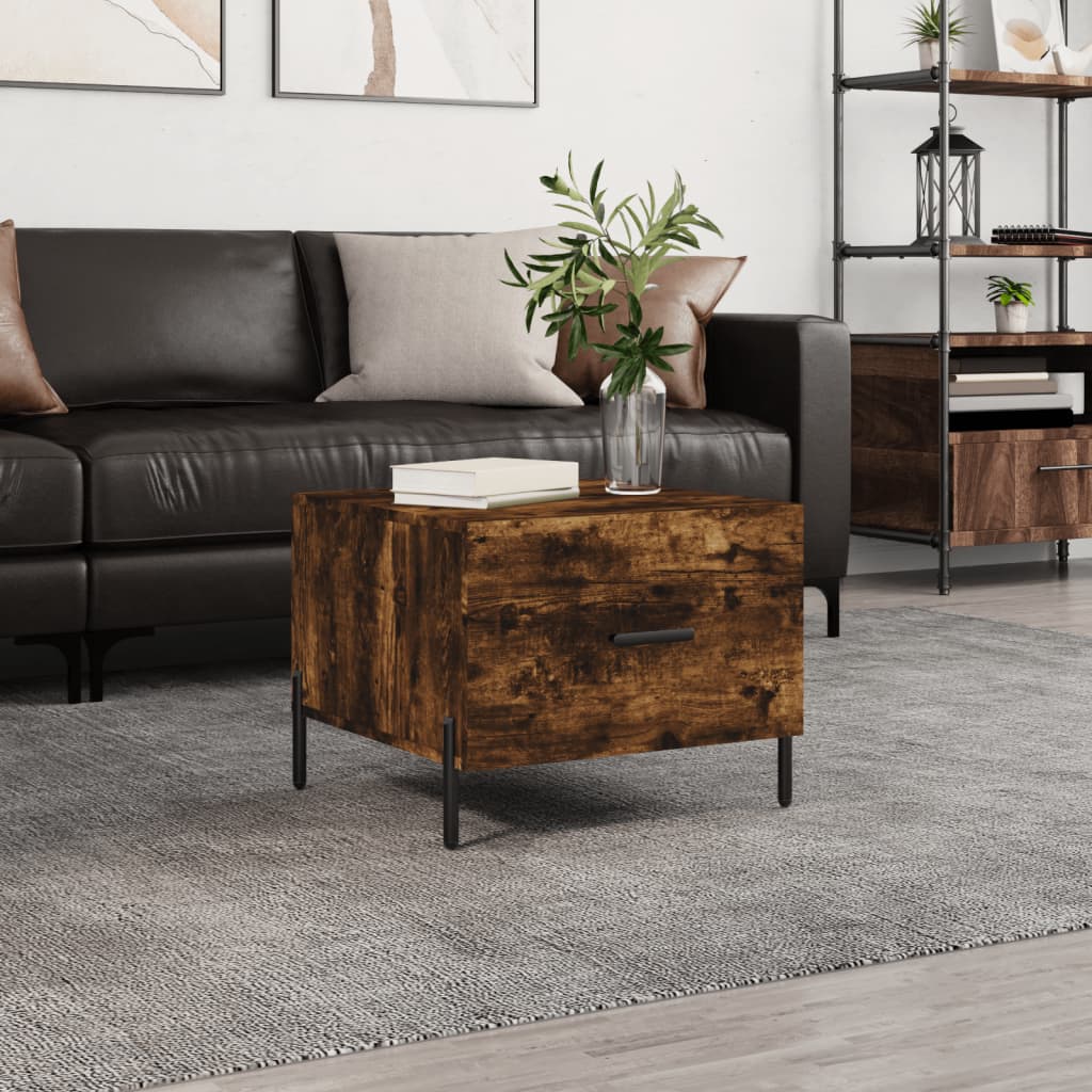 Coffee table, smoky oak, 50x50x40 cm, processed wood