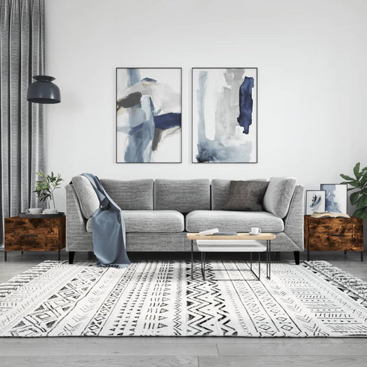 Coffee tables 2 pcs. smoky oak 50x50x40 cm composite wood